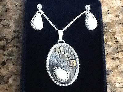 elk ivory earrings and necklace