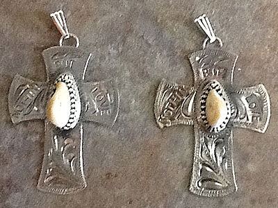 elk ivory cross necklaces