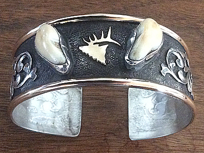 elk ivory silver bracelet