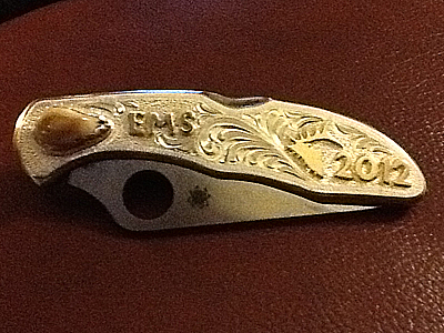 elk ivory silver knife