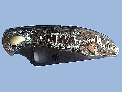 elk ivory silver knife
