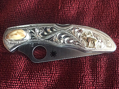 elk ivory silver knife