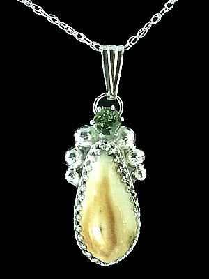 elk ivory silver necklace