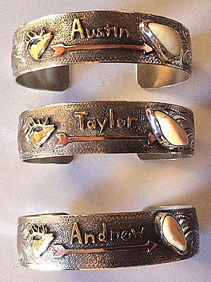 elk ivory silver bracelets